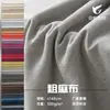 Tela de lino gruesa de color liso para sofás, bolsos, cojines, tela teñida de lino-poliéster para cojines y tela decorativa, venta al por mayor desde el fabricante