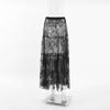 Moda Falda Larga Negra de Encaje Nicho Transfronteriza Nuevo Estilo Europeo y Americano Retro Harajuku Transparente Larga para Mujer