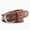 Cinturón Unisex Personalizado de Estilo Europeo y Americano Transfronterizo Diseño de Nicho Perforado Hueco Versátil Decorativo para Jeans Cinturón de Mujer