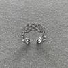 Anillo Abierto de Diamantes Tejidos Estilo Frío de Lujo Ligero Estilo Japonés y Coreano Anillo de Dedo Super Flash Moderno Joyería Nicho de Alta Gama para Mujeres