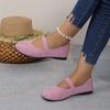 Zapatos planos de punto volador de talla grande para comercio exterior europeo y americano para mujer, transfronterizos, de punta redonda, que cubren el pie, transpirables, para trabajo perezoso, suministro wish
