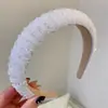 Faixa de Cabelo Esponja com Contas Retrô Europeia e Americana, Tiara de Cabelo de Cristal Feita à Mão Barroca, Adorno de Cabeça Grande de Cano Alto para Mulheres, Acessório de Cabelo Elegante para Senhoras
