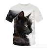 Camiseta de Manga Curta Masculina e Feminina para o Verão 2024 Estampa Digital 3D Gola Redonda Camisa de Manga Curta Solta