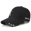 Gorra de Béisbol Harajuku Estilo Coreano Tres Anillos para Hombre Torre de Anillo de Hierro Gorra Distintiva Colgante para Jóvenes Mujeres Sombrero Curvo Hip-hop