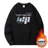Novo suéter pesado de gola redonda para estudante masculino, algodão puro, forrado com fleece, moderno, solto, peça básica, top casual versátil para casal