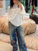 90% de desconto Peças Nicho Nórdico - Pingente de Urso Impresso em 3D Corrente de Diamante Jeans de Barra Reta Laço 26 Primavera/Verão