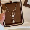Collar Colgante Campana Estrella Diamante Plata Cepillada para Mujer Nicho Lujo Ligero Gama Alta Versátil Cadena de Clavícula Producto Nuevo