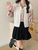 Suéter de Punto Trenzado Coreano Dongdaemun Chaleco con Cordones Cárdigan Chaleco de Capa Otoño Estilo Coreano Corte Holgado