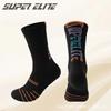 Calcetines de baloncesto profesionales con degradado de letras, calcetines de élite neutros y prácticos, calcetines altos con parte inferior de toalla, calcetines de moda estadounidenses