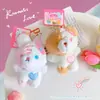 Chaveiro de Pelúcia de Urso e Coelho Cartoon Fofo Pingente de Mochila Personalizado Tendência Presente Exclusivo da Loja