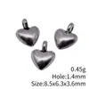8.5X6.3X3.6Mm 0.45g Cor Prata Antiga Material para Joias Pingente Pequeno de Coração DIY