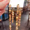 Brincos de Argola com Pingente de Borla em Prata Banhada a Ouro 18K Real, Brincos Minimalistas Estilosos com uma Vibe Cool e Sofisticada