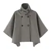 Ins ropa de mujer al por mayor estilo europeo y americano transfronterizo colección de otoño 2026 nuevo abrigo elegante estilo capa con forro polar 1354662