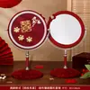 Un Par de Espejos Rojos para Bodas, Set de Dote de Novia, Espejo de Tocador de Alta Gama, Espejo de Maquillaje, Colección Completa de Artículos para Bodas