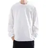 Camiseta de algodão Jingtao de manga comprida masculina cor sólida solta suéter de primavera e outono gola redonda camiseta de baixo de alta qualidade masculina