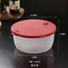 Caixa de Almoço Espessa para Micro-ondas Plástico Redondo Crisper Congelado Geladeira Tigela de Conservação de Frescor Caixa de Aquecimento para Micro-ondas
