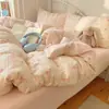 Juego de Cama de Algodón Acolchado de Cuatro Piezas para Uso Doméstico, Ropa de Cama para Dormitorio Universitario, Funda de Edredón para Cuatro Estaciones, Funda de Edredón Doble para Uso Doméstico 1.8