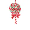 Novos Suprimentos para Decoração de Natal Pingentes Criativos de Doce Vermelho, Branco e Verde Argila Macia Pingentes Artificiais de Pirulito em Estoque