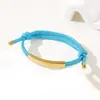Al por mayor al contado transfronterizo Pulsera de doble cordón multicolor Acero inoxidable Color de impresión y grabado Ajustable Atrás Pulsera de doble cordón
