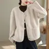Nuevo Abrigo de Invierno Resistente con Piel Integrada de Imitación de Lana de Cordero Cálido y Moderno con Forro de Gamuza y Piel Engrosada
