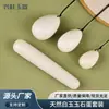 Set de cuatro piezas de huevo de jade blanco natural, huevos de jade grandes, medianos y pequeños, varilla de masaje de jade, set de jade para masaje de salud