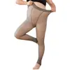 Leggings de Terciopelo con Forro Gris de Azafata Talla Extra Grande Engrosados de una Pieza Cintura Alta Medias para Mujer Uso Otoño e Invierno 200 Jin