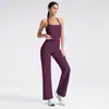 Top sin Mangas con Cuello Halter y Espalda Descubierta con Pantalones Rectos Sueltos para Mujer, Pantalones de Entrenamiento Adelgazantes, Conjunto de Pantalones de Yoga con Sensación de Segunda Piel para Mujer