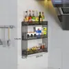 Estante de Cocina Estrecho Estante de Especias Montado en la Pared Multifuncional Sin Taladro Pared Almacenamiento de Múltiples Capas Almacenamiento Condimentos