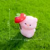 Decoraciones de paisajes en miniatura: Figuras creativas de pato amarillo y rana portando paraguas, accesorios de paisajismo DIY y pequeños adornos decorativos