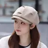 Boina de fieltro de lana estilo coreano nube sombrero para mujer otoño e invierno red popular versátil sombrero octagonal moda casual artístico sombrero de pintor