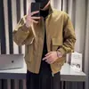 Jaqueta Masculina para Primavera e Outono com Gola Reversível, Estilo Casual e Sofisticado, Toque de Alta Qualidade, Caimento Solto, Roupa de Trabalho Versátil, Peça Superior de Marca Cool e Moderna