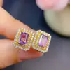 Brincos de ametista natural pura cristal roxo misterioso de sonho água limpa lapidação pedra nua tamanho 4*6mm transmissão ao vivo transfronteiriça