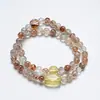 [Grabado Secreto de Seda Marrón] Pulsera de Fluorita Verde Súper Cristal Negro Natural para Mujer La Más Fácil de Combinar Pulsera de Regalo Al por Mayor