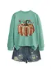 Amazon eBay Estación Independiente Moda Casual Personalidad Sudadera con Capucha Estilo Cuello Redondo para Mujer Calabaza Libro Hoja de Arce Comercio Electrónico Transfronterizo