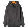 Sudadera con Capucha y Cremallera de Algodón 320 para Hombre, Deportiva Casual de Color Sólido con Doble Capucha, Chaqueta de Moda de Calle Europea y Americana