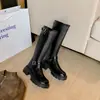 Nuevas Botas de Caballero Elegantes Estilo Coreano de Moda para Mujer Otoño/Invierno 2026, Botas de Caña Alta, Botas con Suela Gruesa que Aumentan la Altura para Mujeres Bajitas