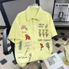 Camisas de Manga Corta para Parejas, Tendencia Nacional de Verano Camisas Sueltas Casuales, Cárdigans de Protección Solar para Mujer, Camisas de Manga Corta Estilo Retro de Hong Kong