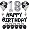 Decoración de Cumpleaños Globo Set Fiesta Película de Aluminio Digital Transfronterizo Amazon Oro Negro Cumpleaños 18 Arreglo Dorado Transfronterizo