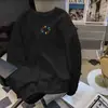 Sudadera de Algodón Tipo Terry Estilo Celebridad de Internet Marca de Moda 2025 para Hombre Holgada Cuello Redondo Estampada Top Básico Deportivo Nuevo Casual