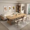 Escritorio Largo Doble Capa de Madera Maciza Multifuncional para Uso Doméstico, Escritorio de Oficina, Mesa de Tablero Grande, Sofá, Mesa de Estudio para Múltiples Personas