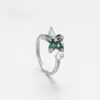 Anillo de flor de perla artificial serie goteo de aceite Xuping, aleación de cobre chapado en blanco, anillo abierto fresco de primavera al por mayor