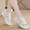 Sapatos Femininos, Tênis Chunky de Malha Respirável, Novos Tênis Esportivos Casuais Leves de Solado Grosso Femininos, Tênis Esportivos Confortáveis e Não Cansativos