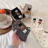Meias de Ursinho Aveludadas para Mulheres, Meias Coloridas de Bolinhas Estilo College Meia-Perna, Meias Fofas de Desenho Animado Tridimensional para Mulheres, Meias de Dongdaemun