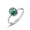 Anillo de ágata de plata esterlina S925 con diseño de nicho de musgo verde geométrico simple de moda, minería en caliente transfronteriza