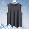 Chaleco de Hielo de Seda de Verano para Hombre Delgado para Usar por Encima Tallas Grandes Ropa Deportiva de Fitness Chaleco para Hombre Holgado de Secado Rápido Sin Mangas Camiseta