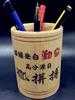 Estojo Redondo de Bambu para Canetas Escritório Aprendizagem Ensino Médio Ensino Fundamental Citações Inspiradoras para Estudantes Gravação Personalizada Cerimônia Armazenamento de Mesa