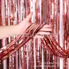 Cortina de seda de lluvia decorativa con globos, 1 x 2 m, color oro rosa perla, diseño de fondo para puerta, venta al por mayor
