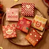 Bolsa de sobre rojo de tela a cuadros de lujo creativo personalizada, tamaño grande universal para regalo, alta gama, venta al por mayor de sobres rojos grandes