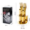 Juego de 6 Tenedores para Fruta Estilo Japonés 304 Dorado Transfronterizo para el Hogar Tenedor Pequeño Tenedor para Pastel y Postre Estante de Almacenamiento Caja de Regalo