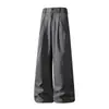 Pantalones plisados de pierna ancha para hombre, estilo 'old money' para primavera y otoño, de caída recta, corte holgado, talla grande, pantalones casuales para traje
